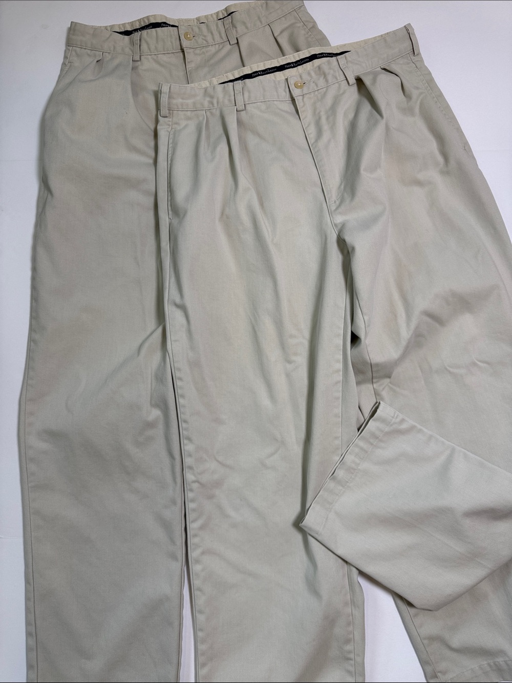 POLO Ralph Lauren VTG Andrew Pant 2 Pairs Pleated Chino Khaki Made in USA 36x34